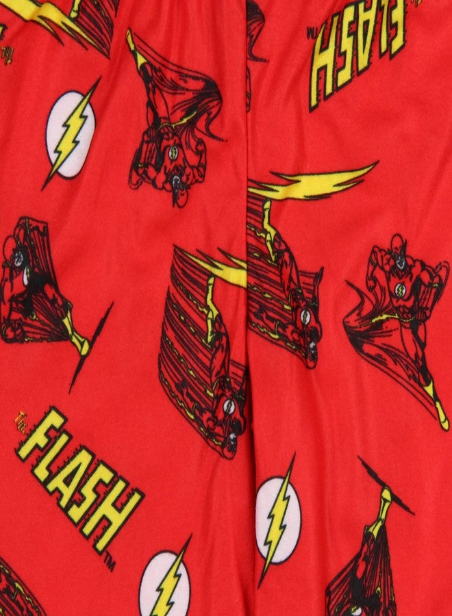 طقم بيجاما راجلان للأولاد الصغار من دي سي كوميكس، بشعار ذا فلاش الكلاسيكي (مقاس 5T)، لون أحمر - Image 5